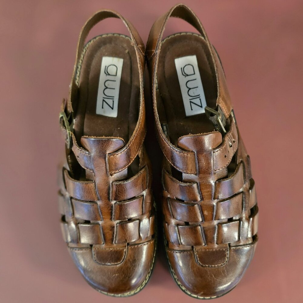 New Womens Brown Leather Strappy Sandals 6M 6.5M 7.5M